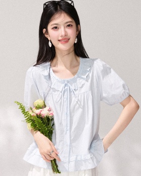 Puff sleeve small shirt all-match shirt for women