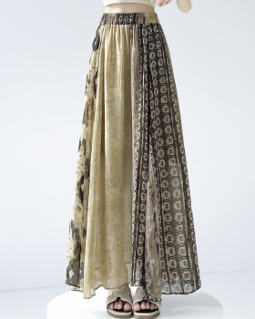 Chiffon pleated long dress A-line summer skirt for women
