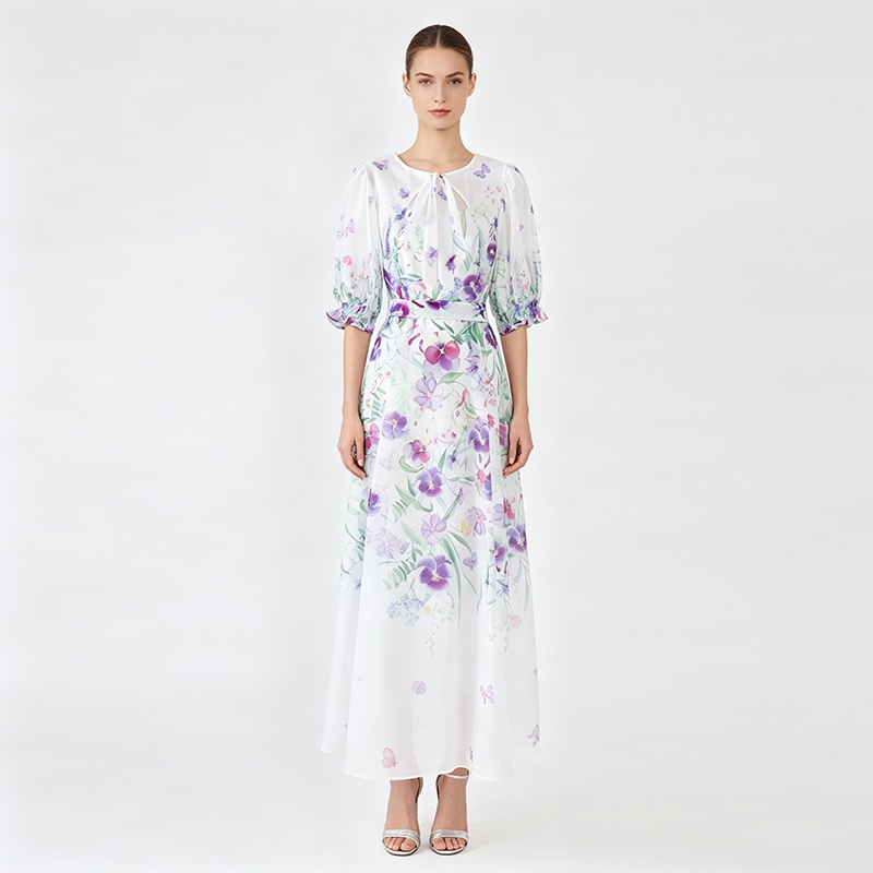 Long frenum spring retro dress