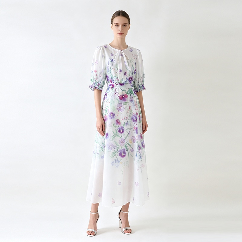 Long frenum spring retro dress
