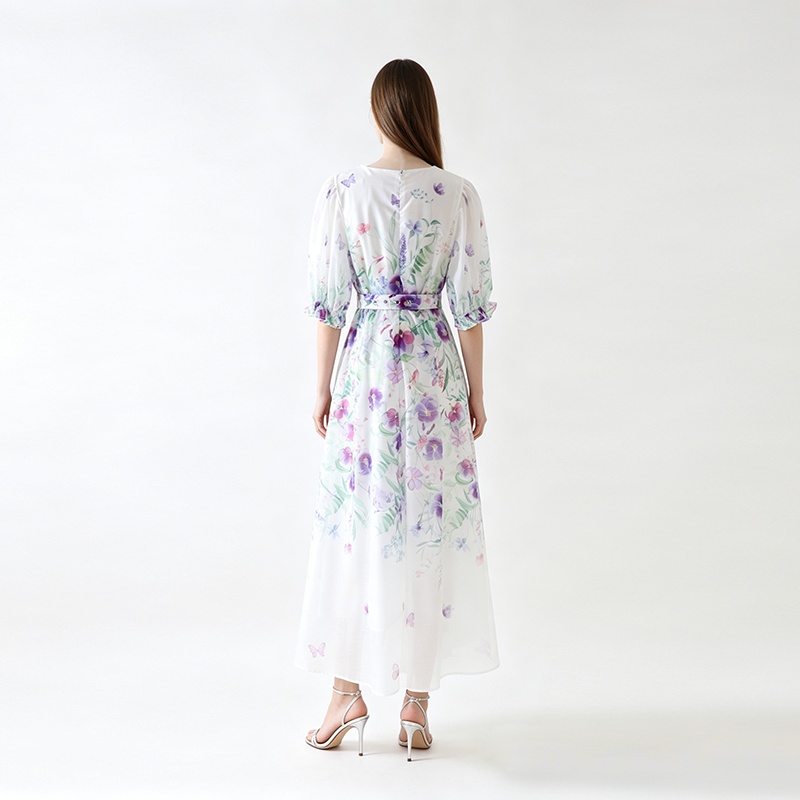 Long frenum spring retro dress