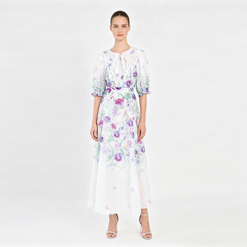 Long frenum spring retro dress