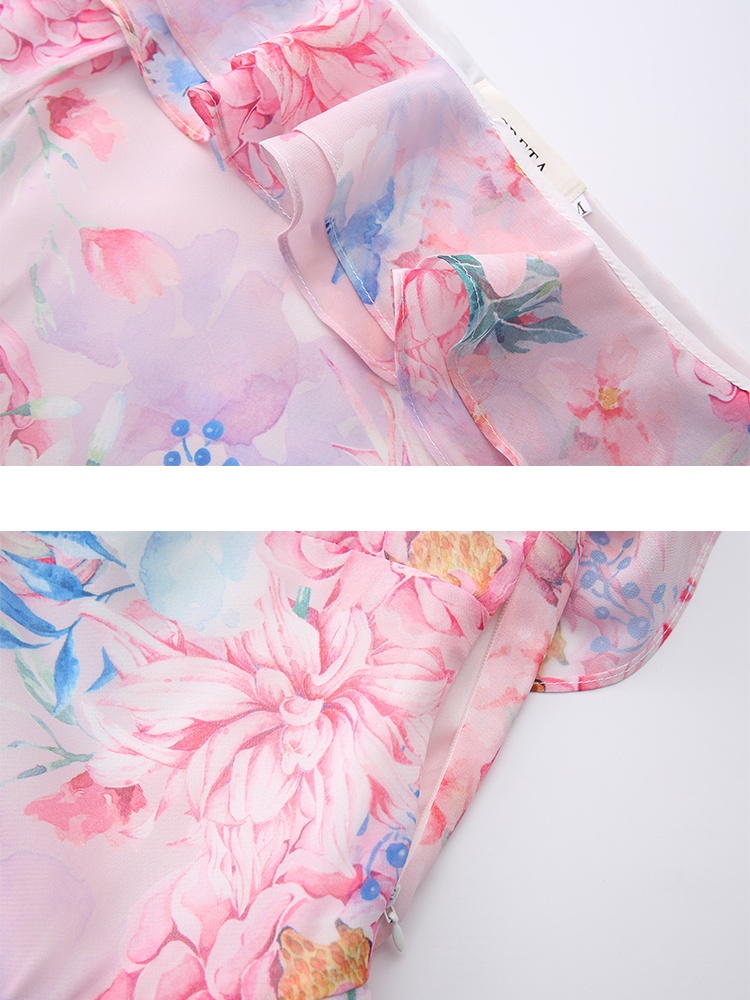 Vacation sloping shoulder spring and summer dress
