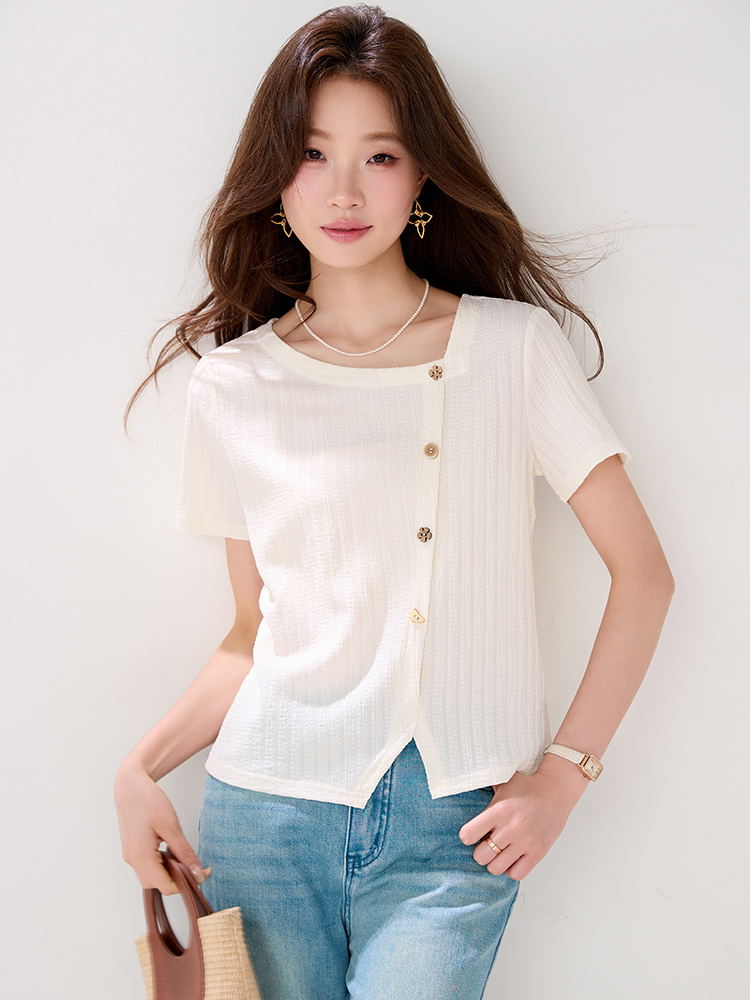 Fashion short sleeve tops summer all-match T-shirt