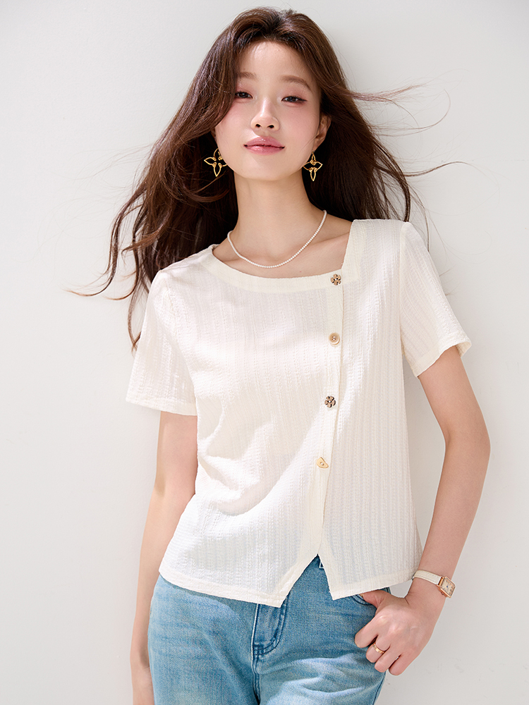 Fashion short sleeve tops summer all-match T-shirt