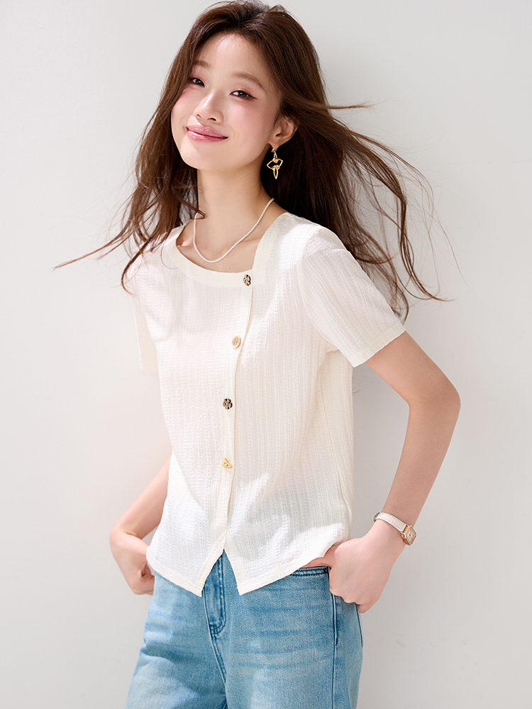 Fashion short sleeve tops summer all-match T-shirt