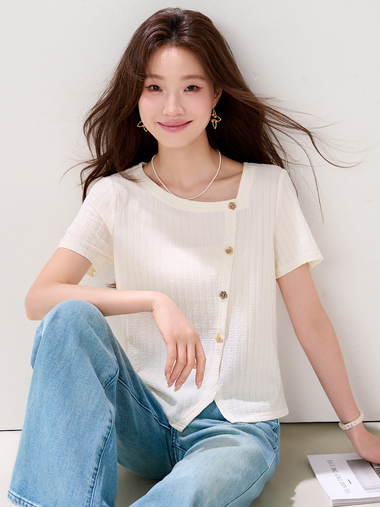 Fashion short sleeve tops summer all-match T-shirt