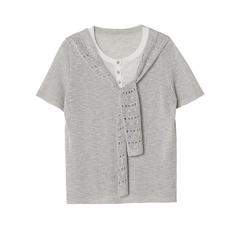Summer fashion sweater short sleeve shawl for women