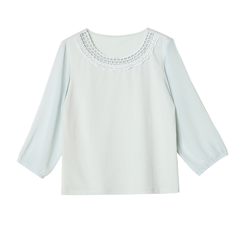 Short sleeve France style hollow tops lace summer T-shirt