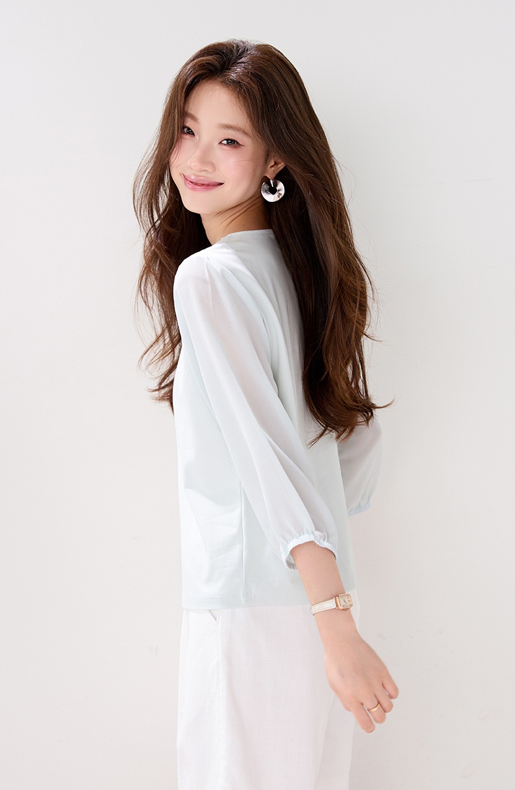 Short sleeve France style hollow tops lace summer T-shirt