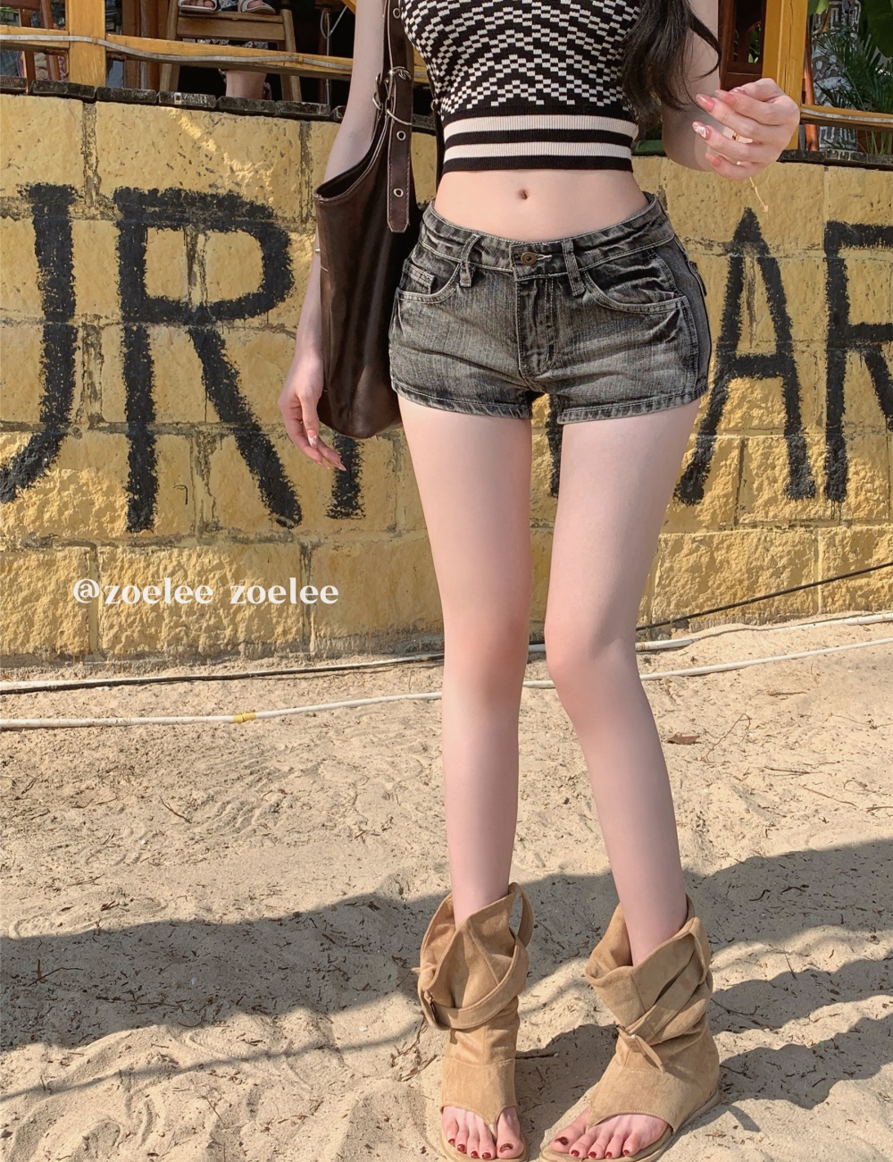 Slim all-match short jeans package hip shorts for women