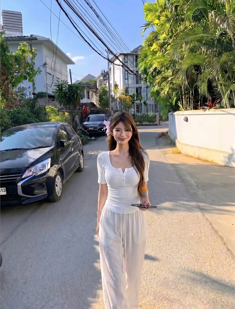 Sexy short sleeve tops summer slim T-shirt