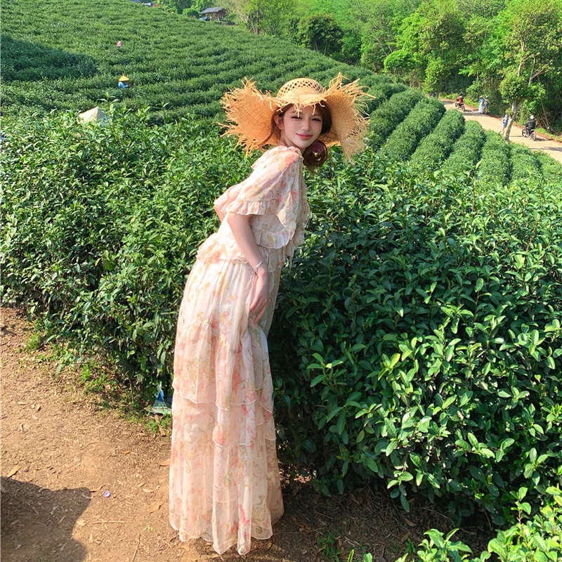 V-neck dress summer long dress for women