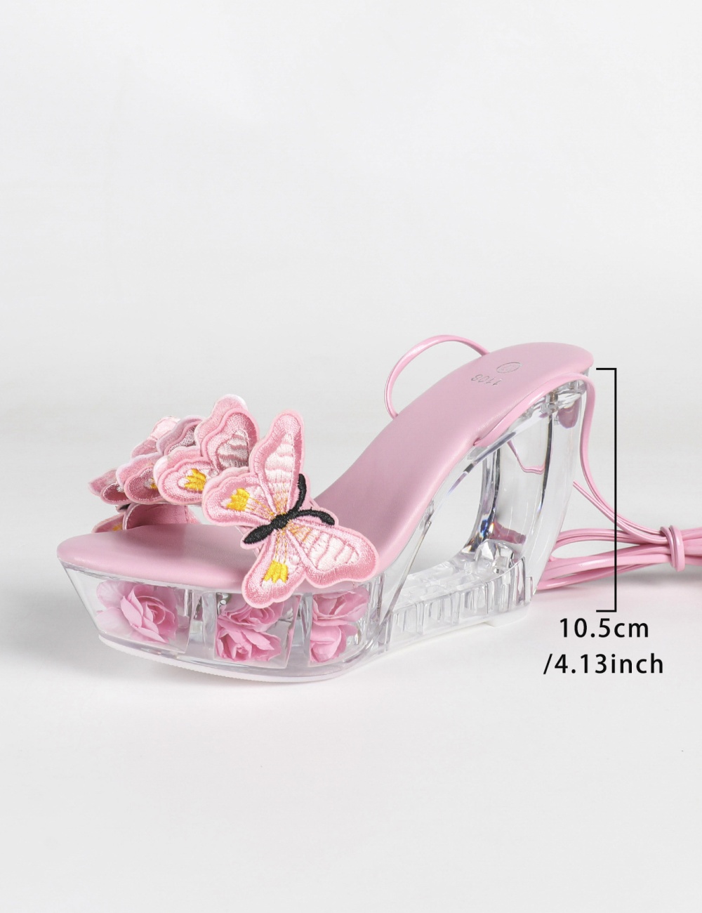 Crystal very high thick transparent shoes for women