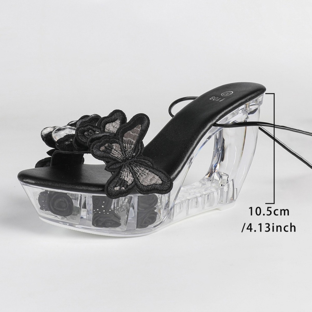 Crystal very high thick transparent shoes for women