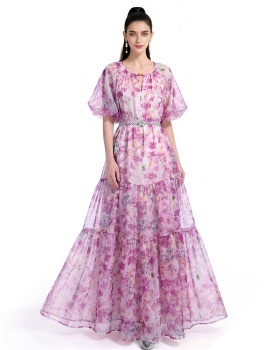 Short sleeve Bohemian beach dress printing dress