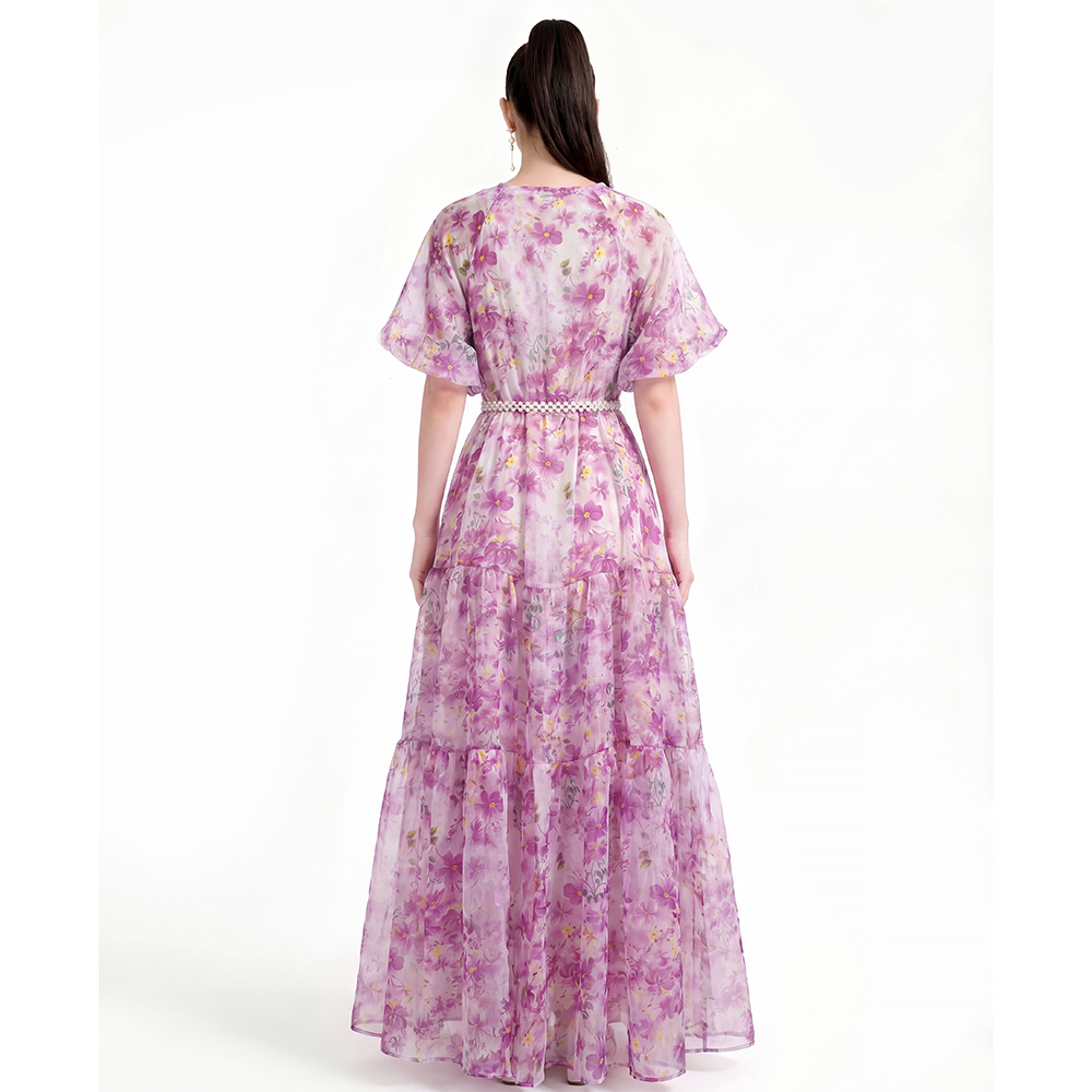 Short sleeve Bohemian beach dress printing dress