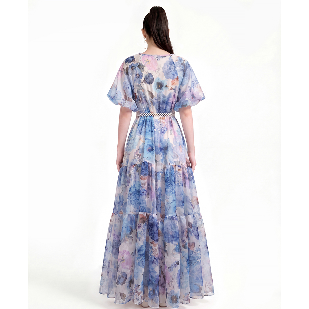 Short sleeve Bohemian beach dress printing dress
