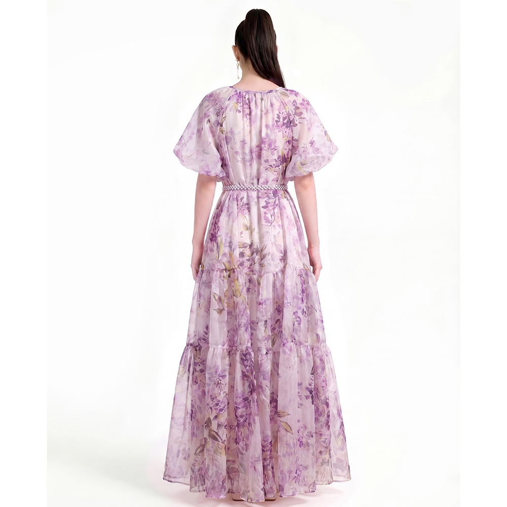 Short sleeve Bohemian beach dress printing dress