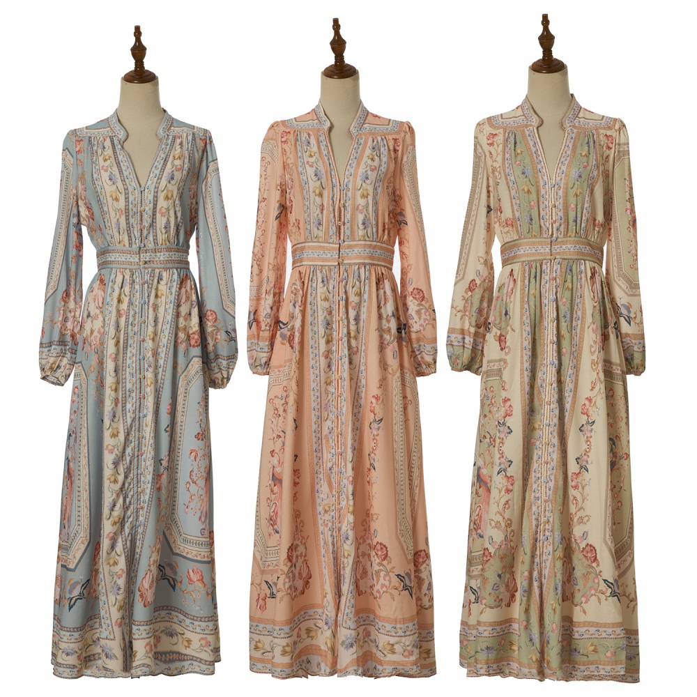 Summer printing shirt retro dress