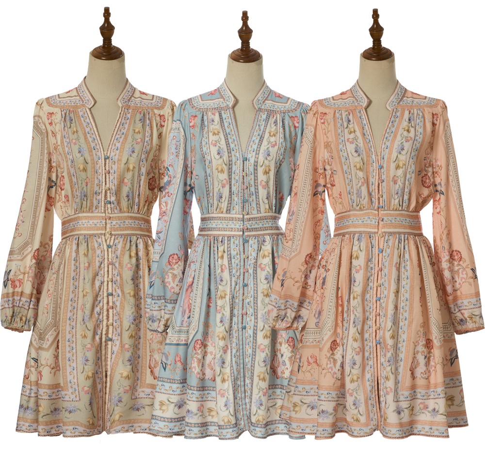 Short summer dress flax V-neck swimwear