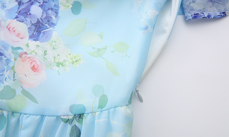 Vacation spring and summer sloping shoulder chiffon dress