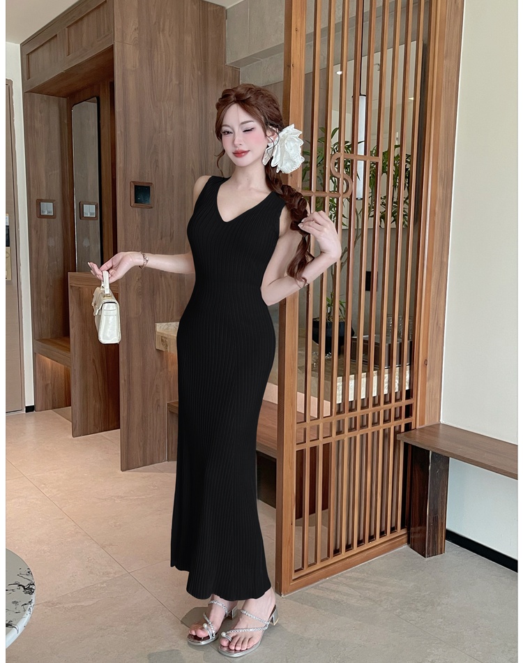 Slim V-neck vest enticement summer dress for women