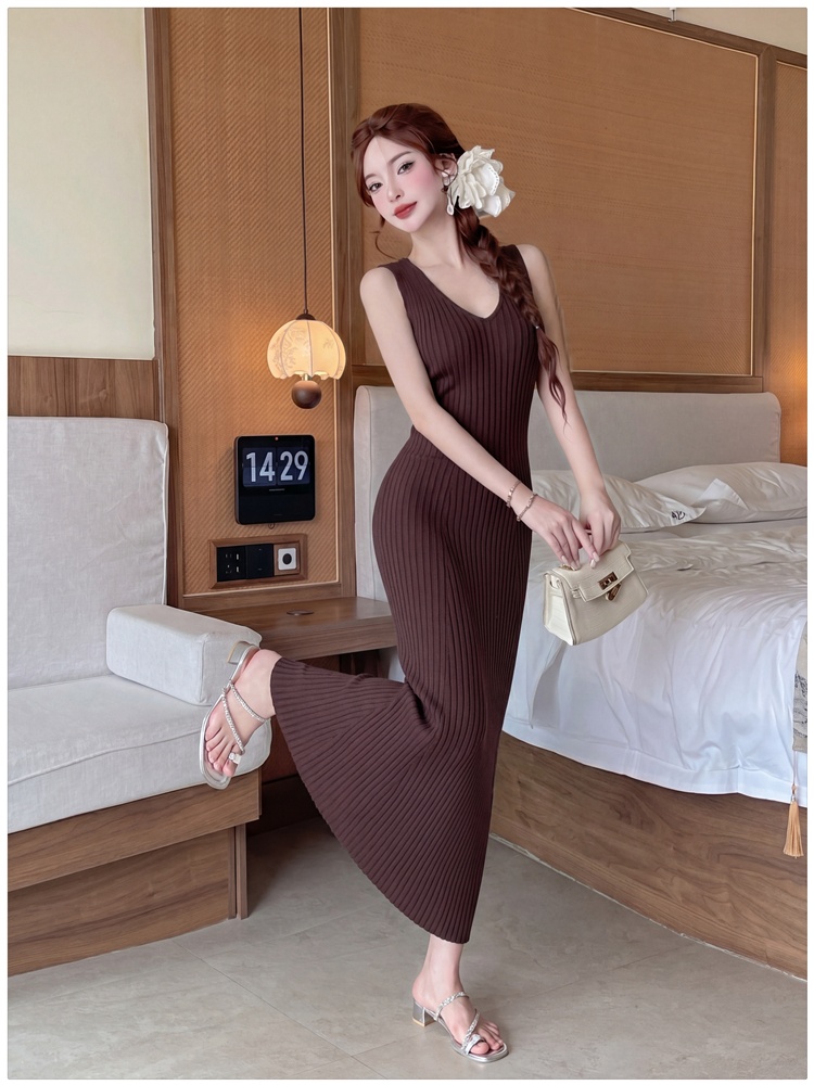 Slim V-neck vest enticement summer dress for women