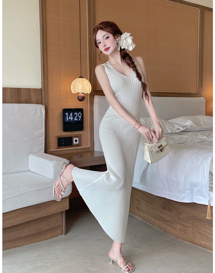 Slim V-neck vest enticement summer dress for women