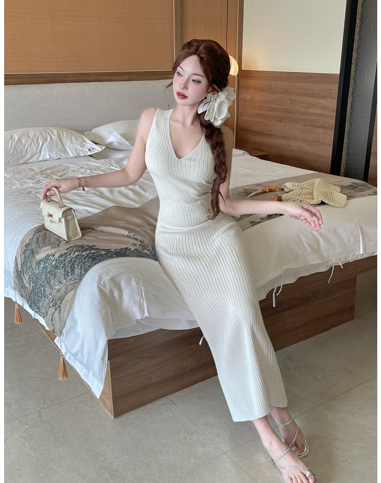Slim V-neck vest enticement summer dress for women
