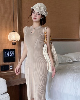 Summer chanelstyle knitted sleeveless dress for women