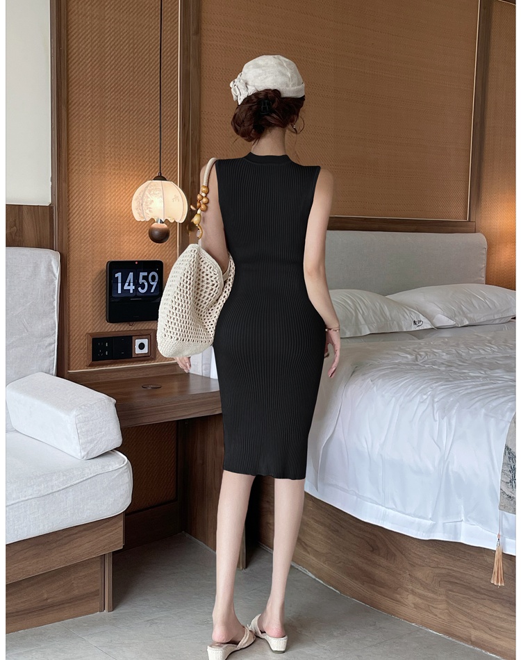 Summer chanelstyle knitted sleeveless dress for women