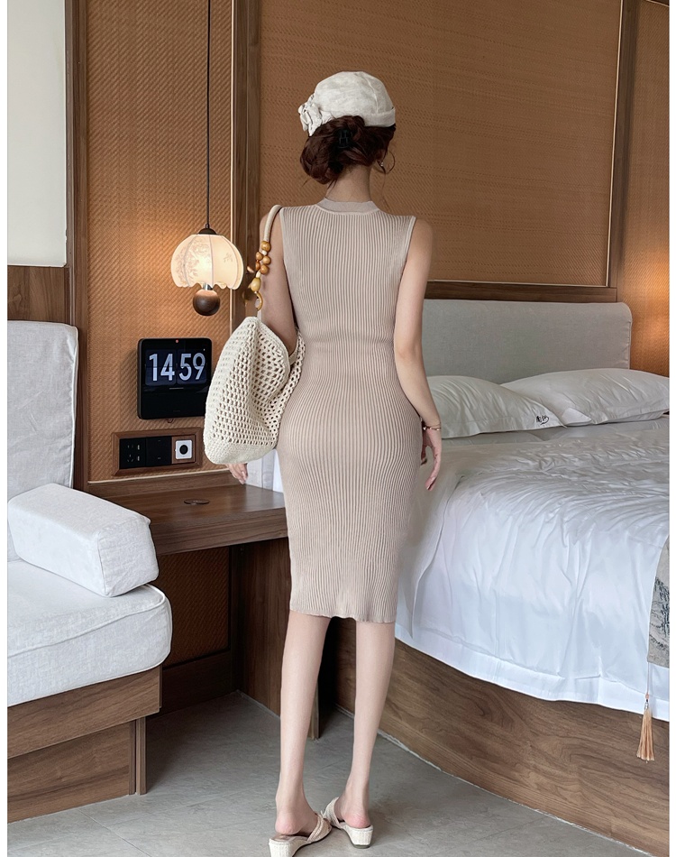 Summer chanelstyle knitted sleeveless dress for women