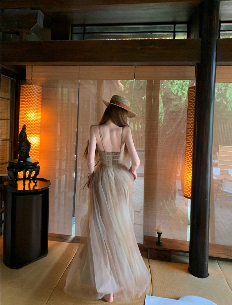 Sexy V-neck long dress high waist ink dress for women