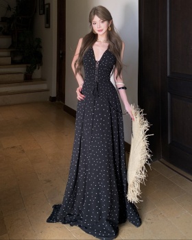 Slim bandage long dress V-neck sexy dress for women