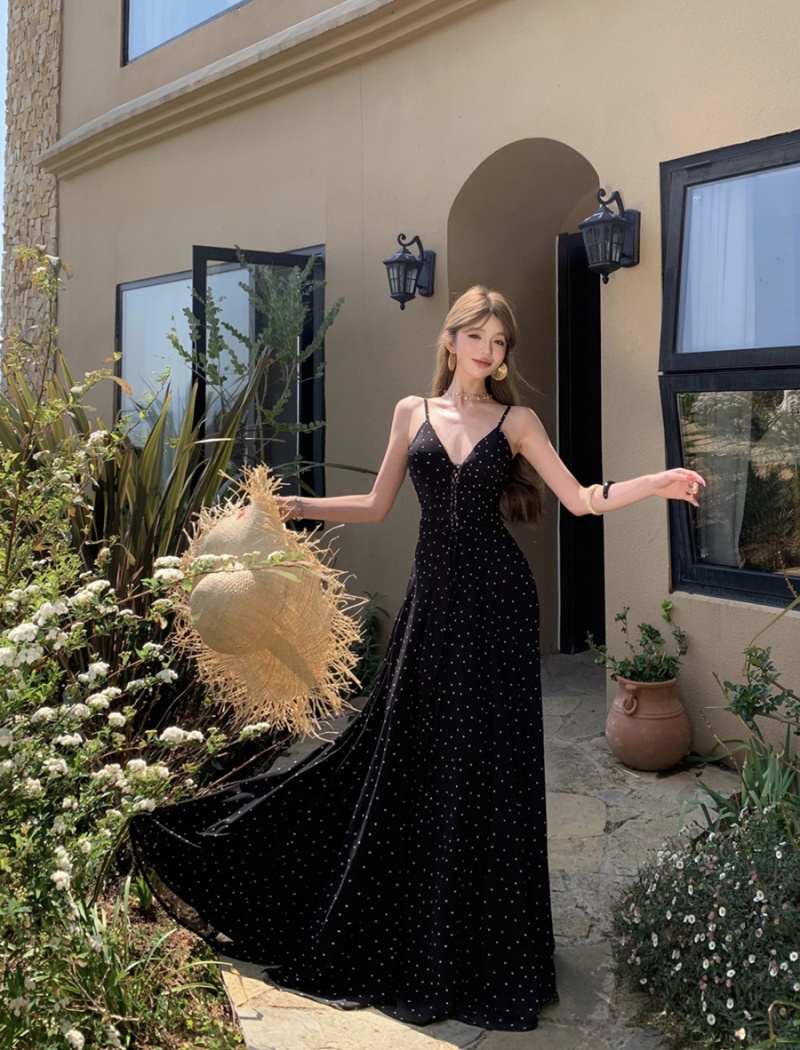 Slim bandage long dress V-neck sexy dress for women