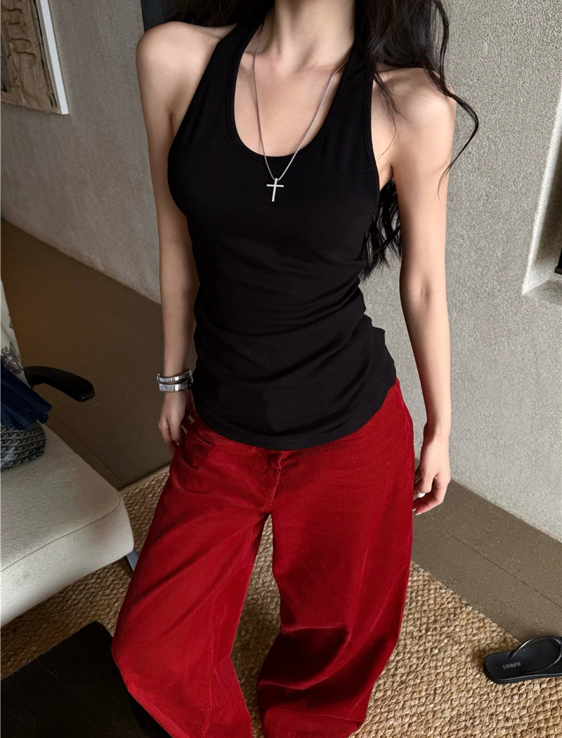 All-match sexy knitted vest retro sling slim tops