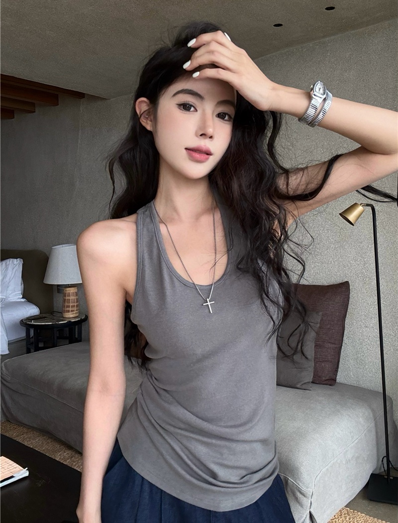 All-match sexy knitted vest retro sling slim tops