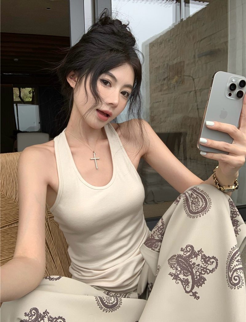 All-match sexy knitted vest retro sling slim tops