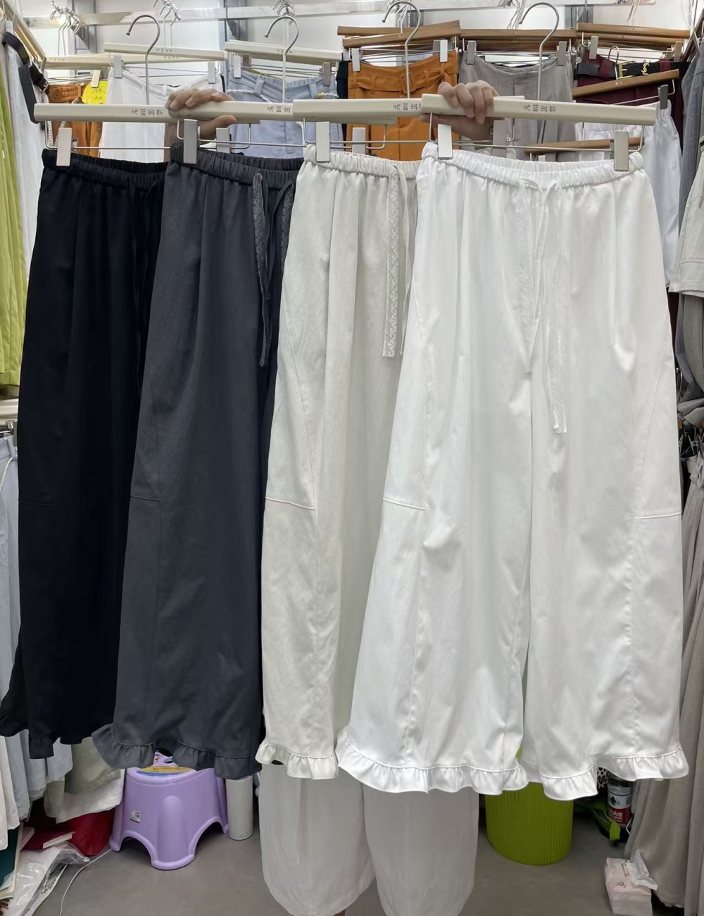 Drawstring casual pants nine pants for women