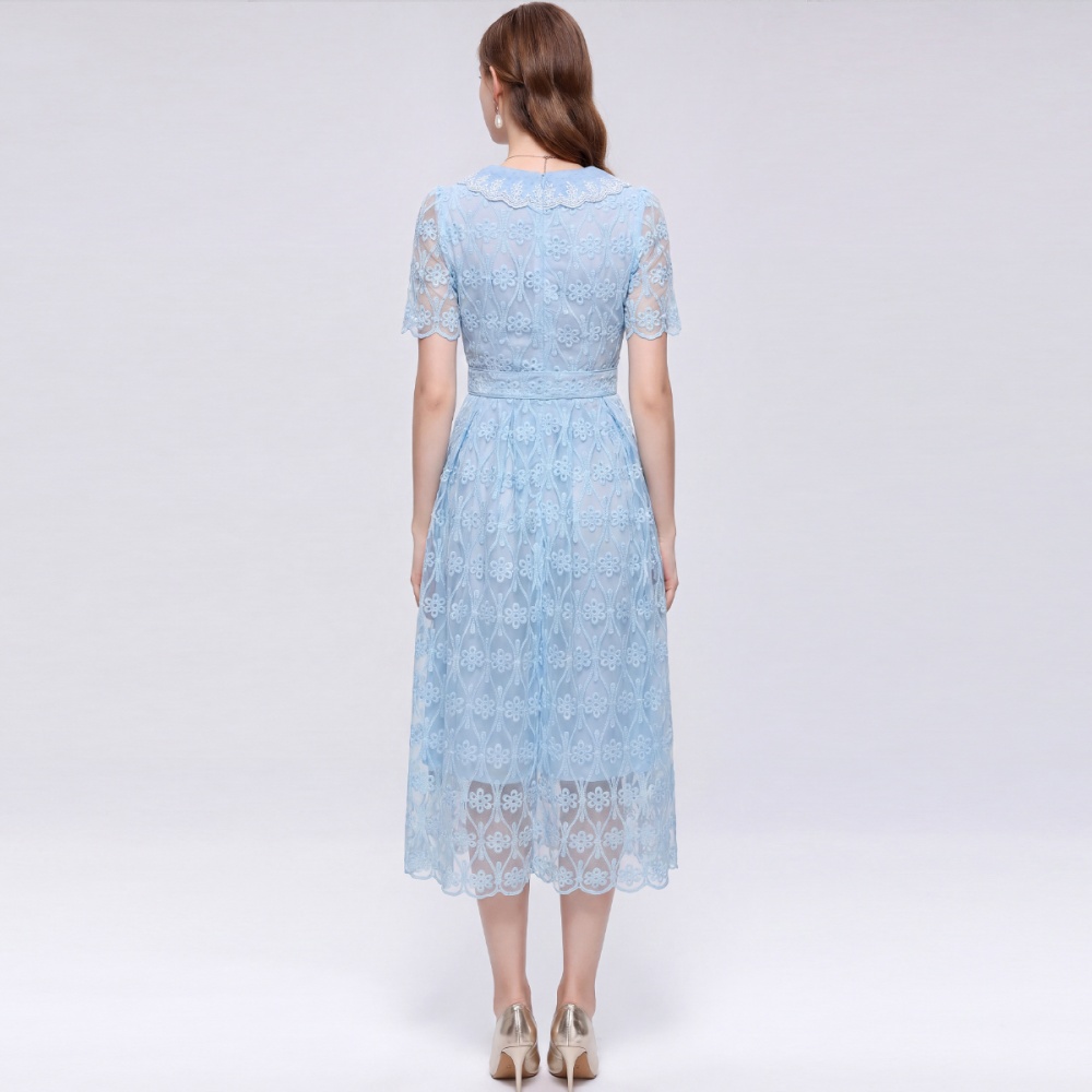 France style doll collar dress slim lace long dress