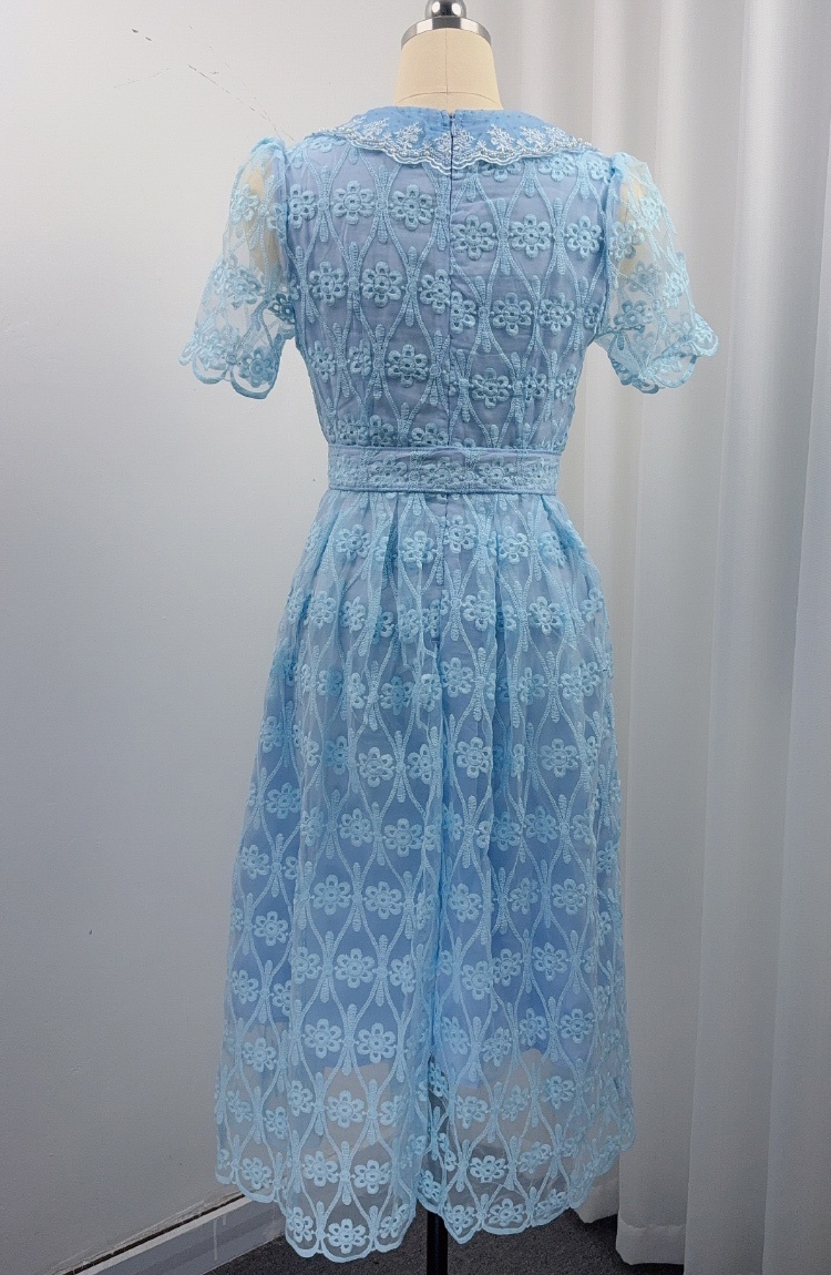 France style doll collar dress slim lace long dress