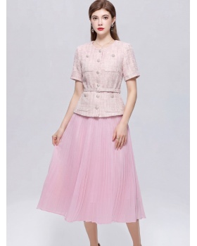 Slim chanelstyle France style with belt splice dress
