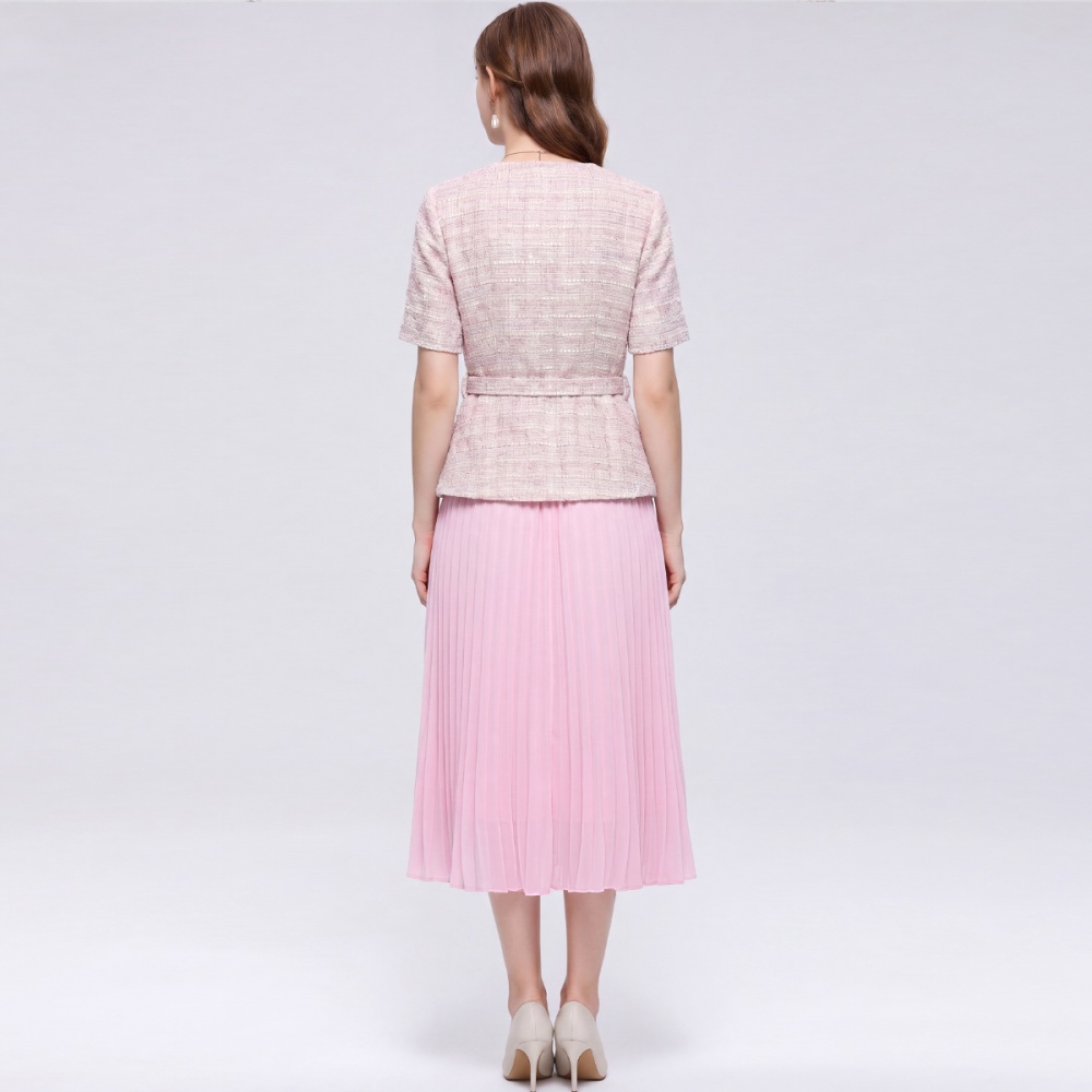 Slim chanelstyle France style with belt splice dress