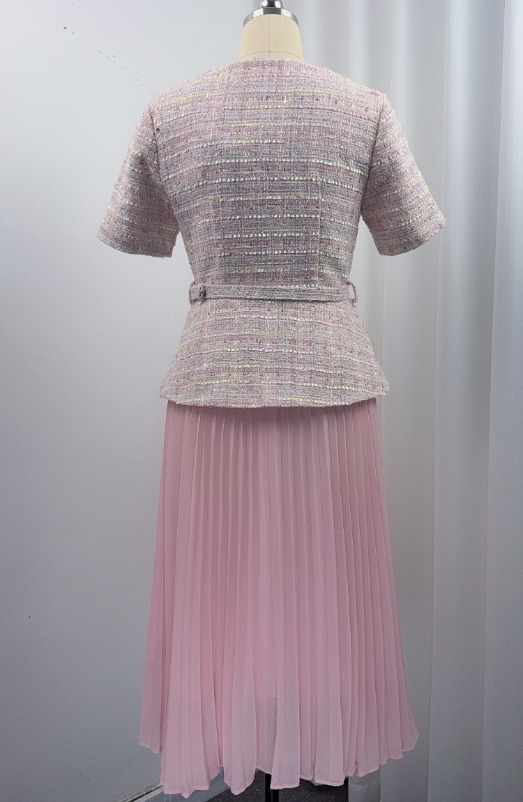 Slim chanelstyle France style with belt splice dress