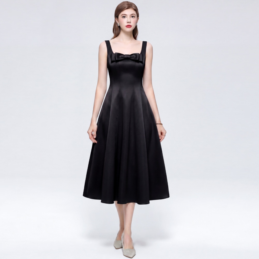 Big skirt pinched waist sling formal dress lady slim dress