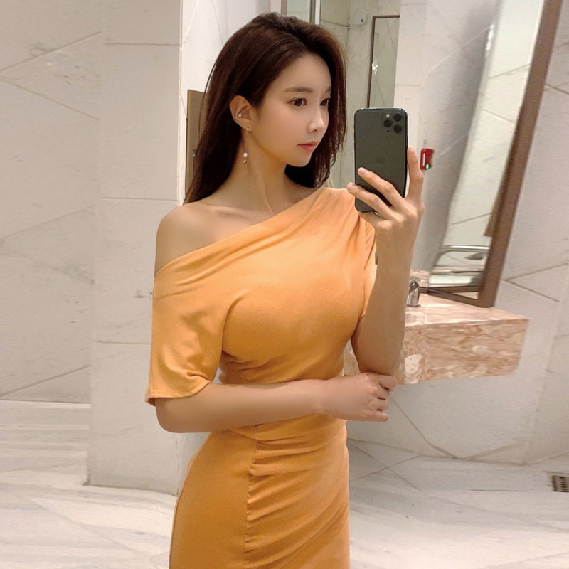 Split dress slim formal dress for women