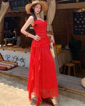 Slim gauze temperament niche tender sling summer dress