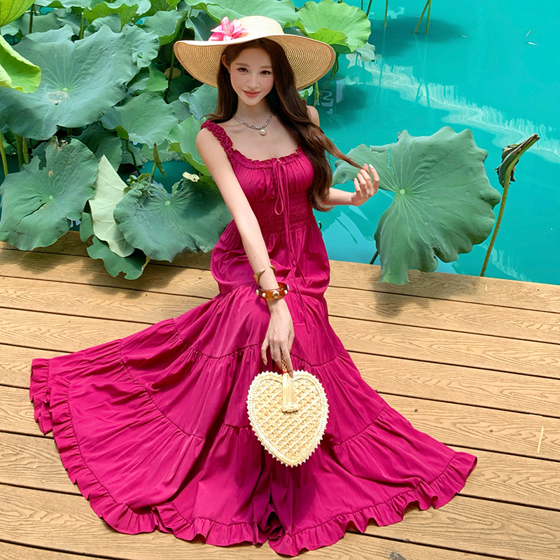 Sling conjoined seaside summer dress