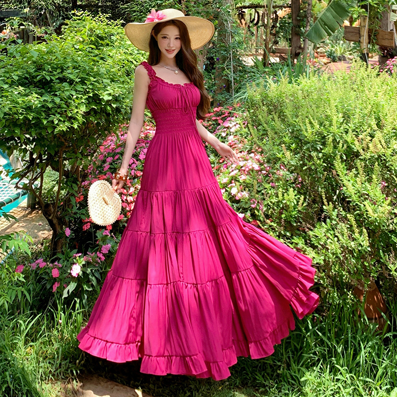 Sling conjoined seaside summer dress